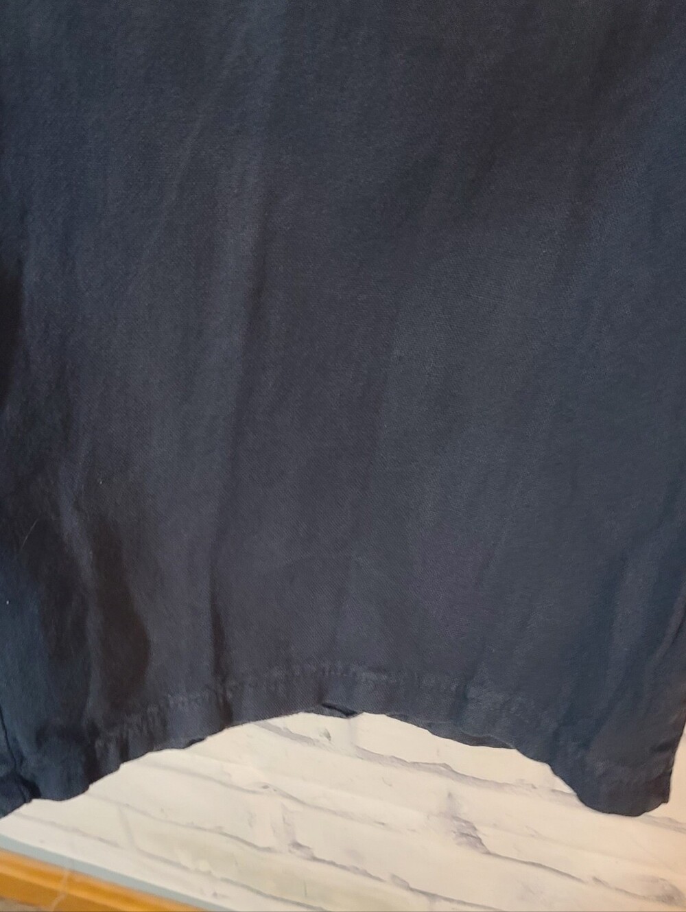 Subdued Linen Wide Leg Drawstring Navy Pants Small - Picture 4 of 5